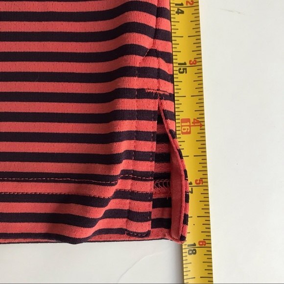 Roundtree & Yorke Performance Orange Navy Stripe Golf Polo Shirt Mens Size XXL - Picture 6 of 11